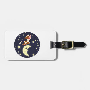 Étiquette À Bagage Étiquette de bagage Vache de dessin animé a sauté 