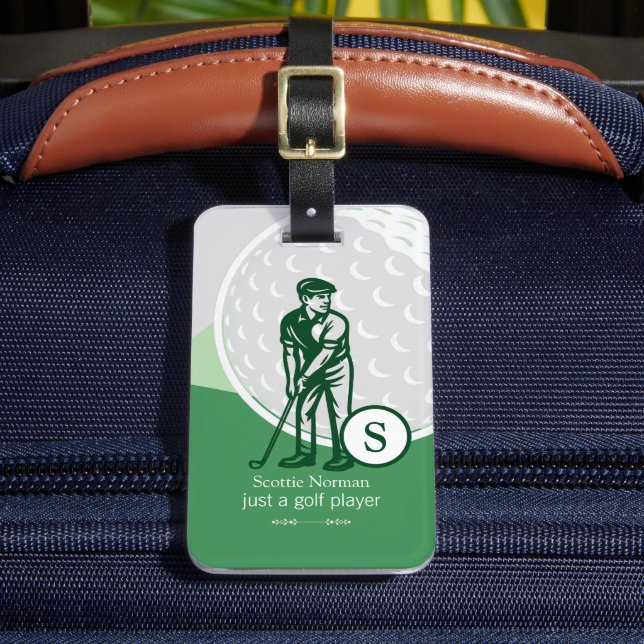 Étiquette À Bagage Étiquette de bagage verte rétro moderne pour golfe (Insitu Rectoal 2)