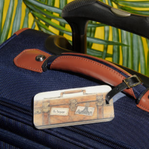 Étiquette À Bagage Étiquette de bagage vintage personnalisée