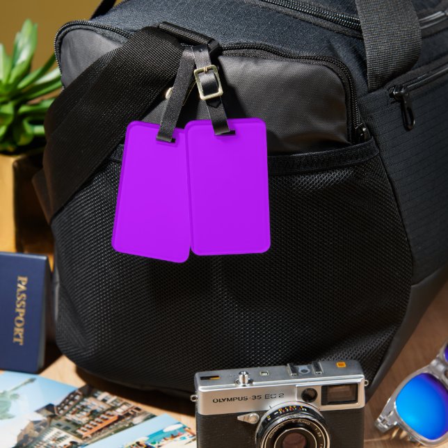 Étiquette À Bagage Étiquette de bagage Violet Néon (Recto & Verso)
