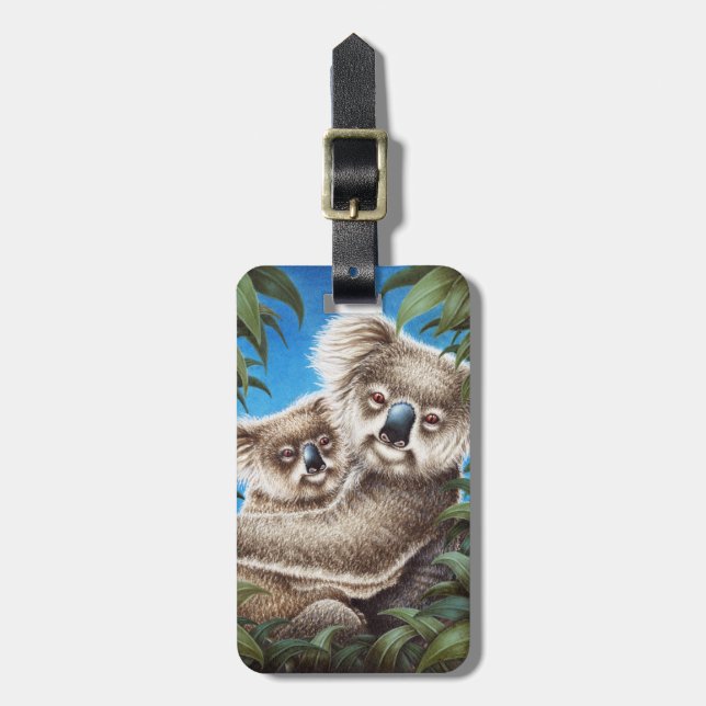 Étiquette À Bagage Étiquette de koala et de bagage de bébé (Devant Vertical)
