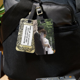 Étiquette À Bagage Étiquette de la photo personnalisée Lune de miel