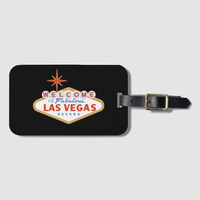 Étiquette À Bagage Étiquette de la valise de mariage de Las Vegas (Devant Horizontal)