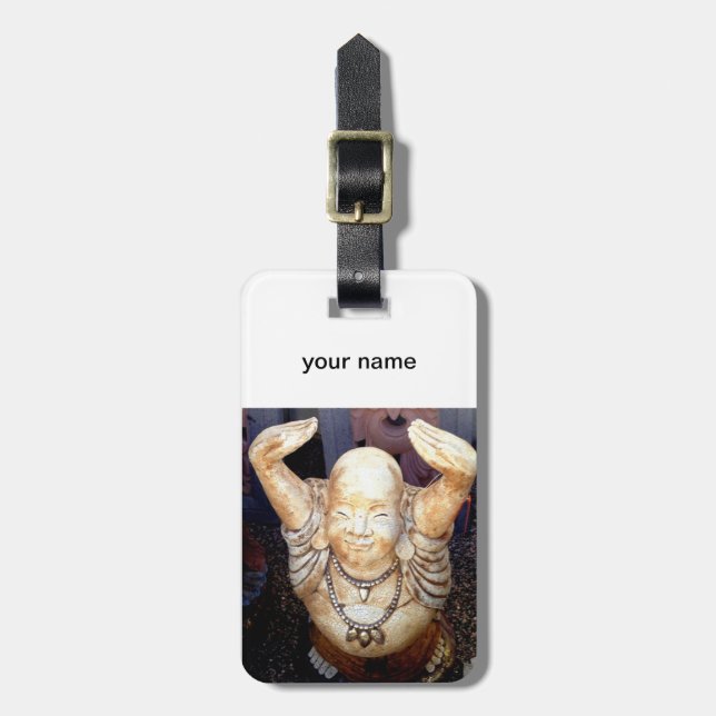 Étiquette À Bagage étiquette de sourire de Bouddha (Devant Vertical)