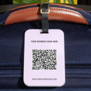 Étiquette À Bagage Étiquette de votre code QR - Texte personnalisé et