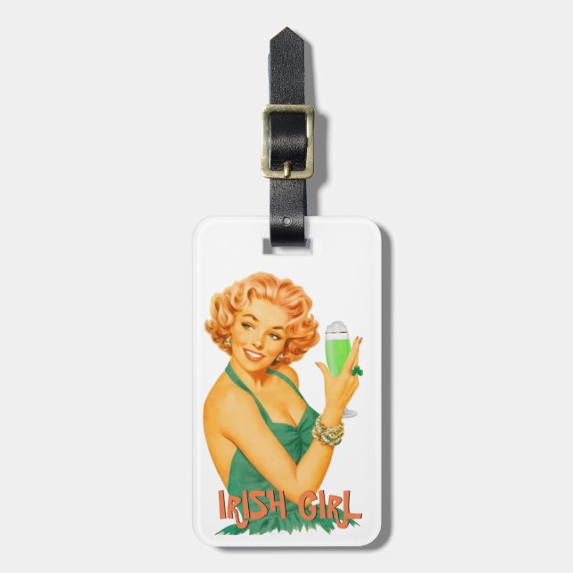 ÉTIQUETTE À BAGAGE ÉTIQUETTE DE VOYAGE D'IRLANDAIS, FILLE IRLANDAISE+ (Devant Vertical)