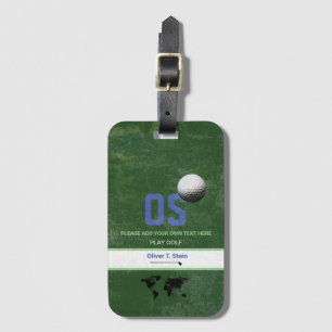 Étiquette À Bagage étiquette de voyage verte Golfer avec nom de golfe