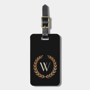 Étiquette À Bagage Étiquette décorée d'un monogramme de bagage de