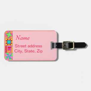 Étiquette À Bagage Étiquette d'édredon de bagage de corail de bloc ou