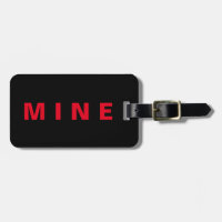 Étiquette drôle de bagage avec la "mine" écrite