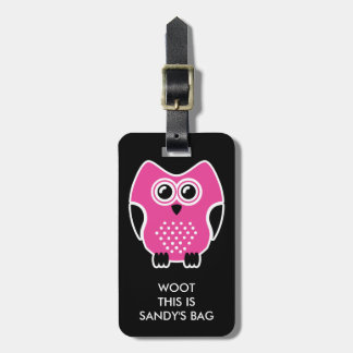 Étiquette À Bagage Étiquette drôle de bagage de hibou mignon