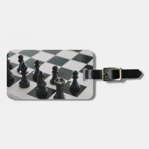 Étiquette À Bagage Étiquette du tableau d'échecs et des pièces de mon