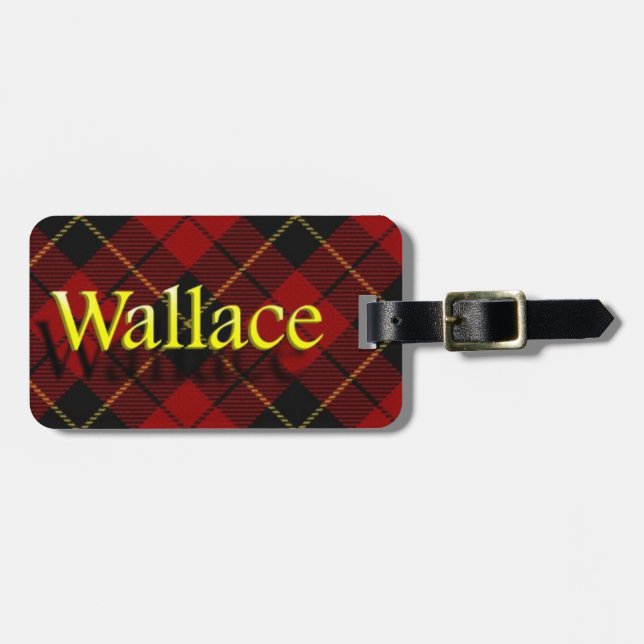 Étiquette À Bagage Étiquette écossaise de bagage de Wallace de clan (Devant horizontal)