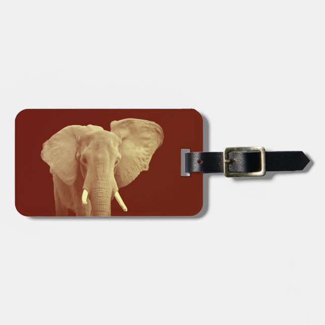Étiquette À Bagage Etiquette Eléphant africain - Adresse Bagage (Devant horizontal)
