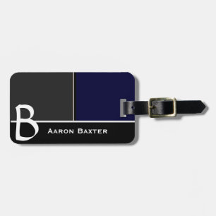 Étiquette À Bagage Étiquette faite sur commande bleu-foncé de bagage