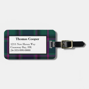 Étiquette À Bagage Étiquette faite sur commande de bagage de plaid de