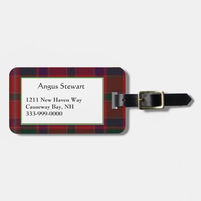 Étiquette À Bagage Étiquette faite sur commande de bagage de plaid de (Devant horizontal)