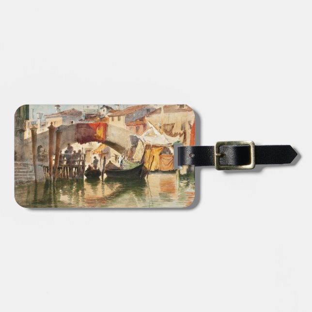 Étiquette À Bagage Étiquette faite sur commande de bagage de Venise (Devant horizontal)