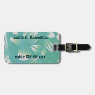 Étiquette À Bagage Étiquette florale vintage hawaïenne de bagage de