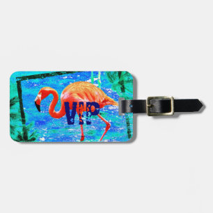 Étiquette À Bagage étiquette géniale de bagage de voyage du flamant