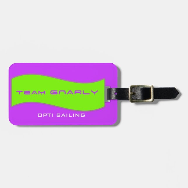 Étiquette À Bagage Étiquette Gnarly de sac de vitesse d'équipe (Devant horizontal)