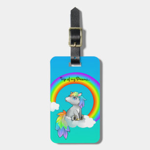 Étiquette À Bagage Étiquette heureuse de bagage de licorne