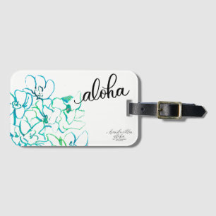 Étiquette À Bagage Étiquette lumineuse de bagage de fleur d'orchidée