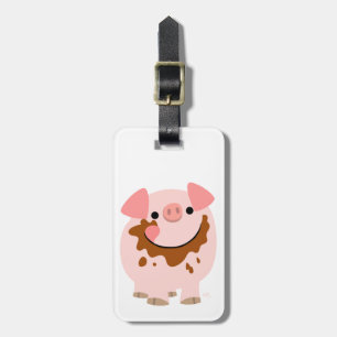 Étiquette À Bagage Étiquette mignonne de bagage de porc de bande