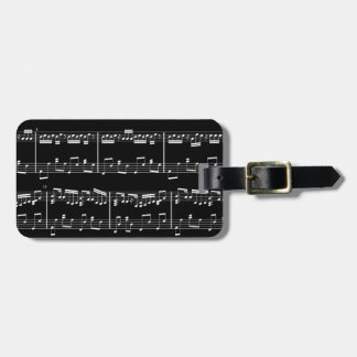 Étiquette À Bagage Étiquette noire de bagage de musique de feuille