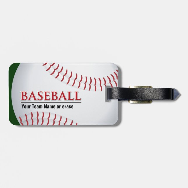 Étiquette À Bagage Étiquette personnalisable de bagage de base-ball (Dos horizontal)