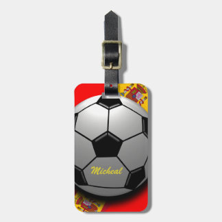 Étiquette À Bagage Étiquette personnalisée de bagage du football de