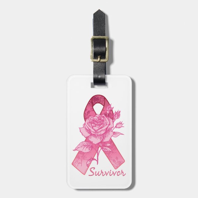 Étiquette À Bagage Étiquette rose de bagage de survivant rose de (Devant Vertical)