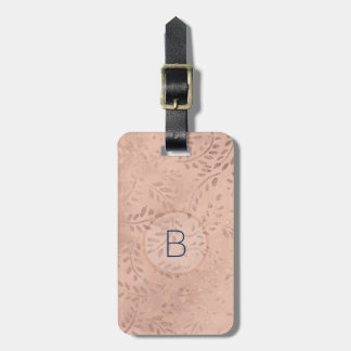 Étiquette À Bagage Étiquette Rosée avec bagages initiaux de la marine