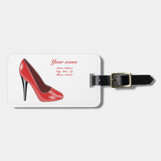 Étiquette À Bagage Étiquette rouge de bagage de chaussure de talon