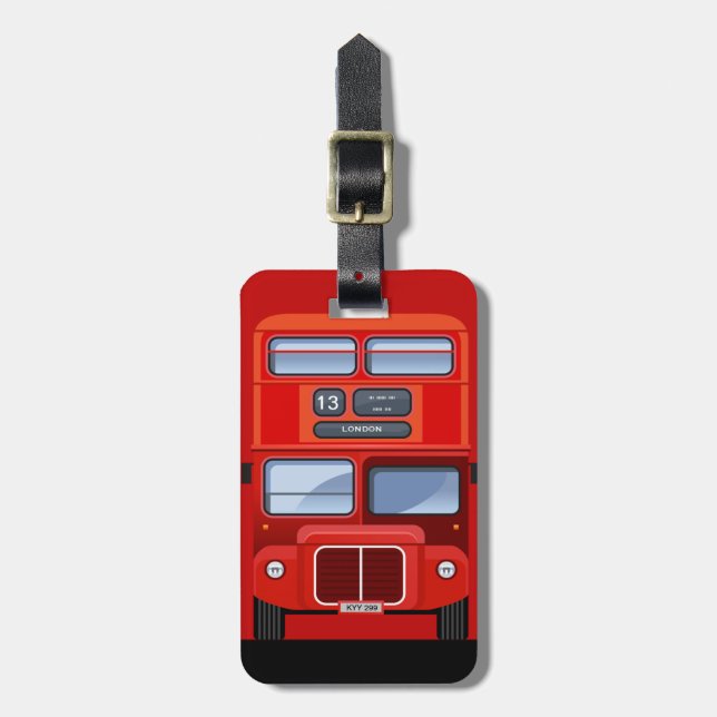 Étiquette À Bagage Étiquette rouge de bagage de voyageur d'autobus à  (Devant Vertical)