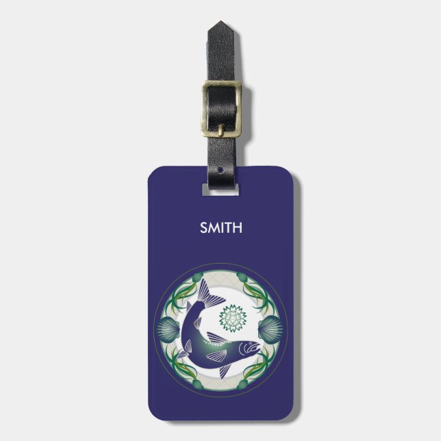 Étiquette À Bagage Étiquette saumonée de bagage (Devant Vertical)