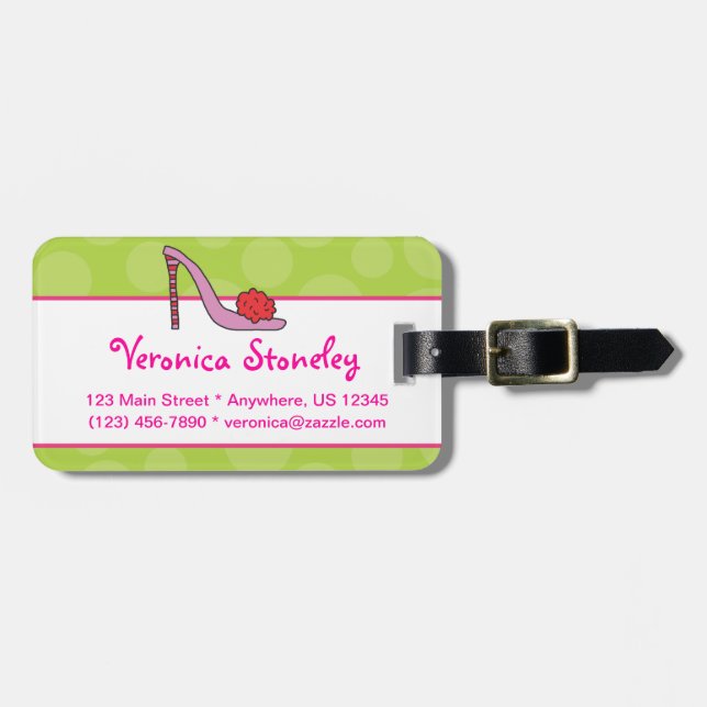 Étiquette À Bagage Étiquette stylet de bagage de chaussure de talon (Devant horizontal)