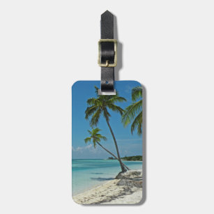 Étiquette À Bagage Étiquette tropicale de bagage de plage d'île