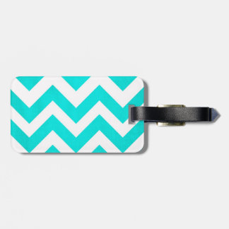 Étiquette À Bagage Étiquette turquoise de bagage de Chevron avec le