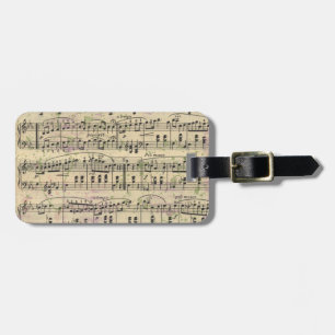 Étiquette À Bagage Étiquette vintage affligée de bagage de musique