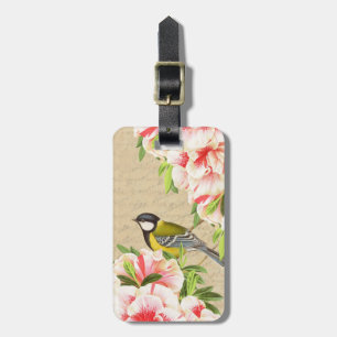 Étiquette À Bagage Étiquette vintage Girly de bagage avec l'oiseau et