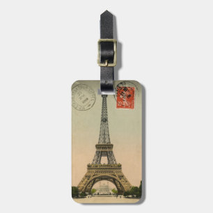 Étiquette À Bagage Étiquette vintage personnalisée de bagage de carte