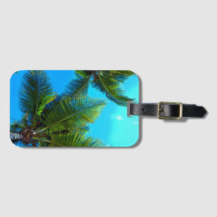 Étiquette À Bagage Étiquettes à bagages. Palmier bleu.