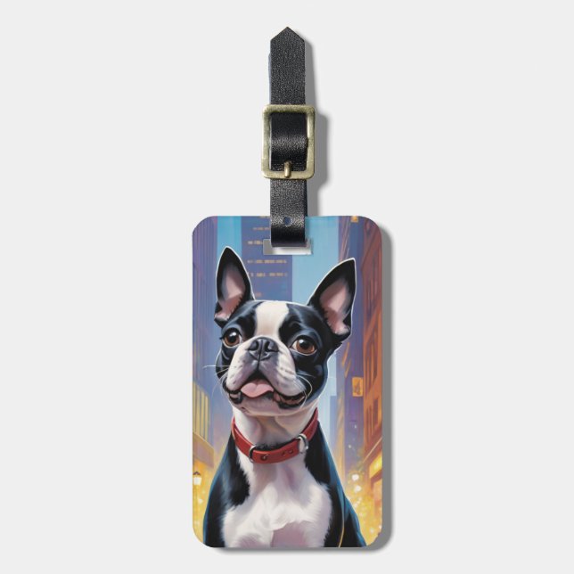 Étiquette À Bagage Étiquettes de bagages Boston Terrier (Devant Vertical)