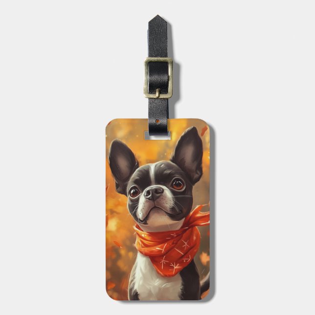Étiquette À Bagage Étiquettes de bagages Boston Terrier (Devant Vertical)