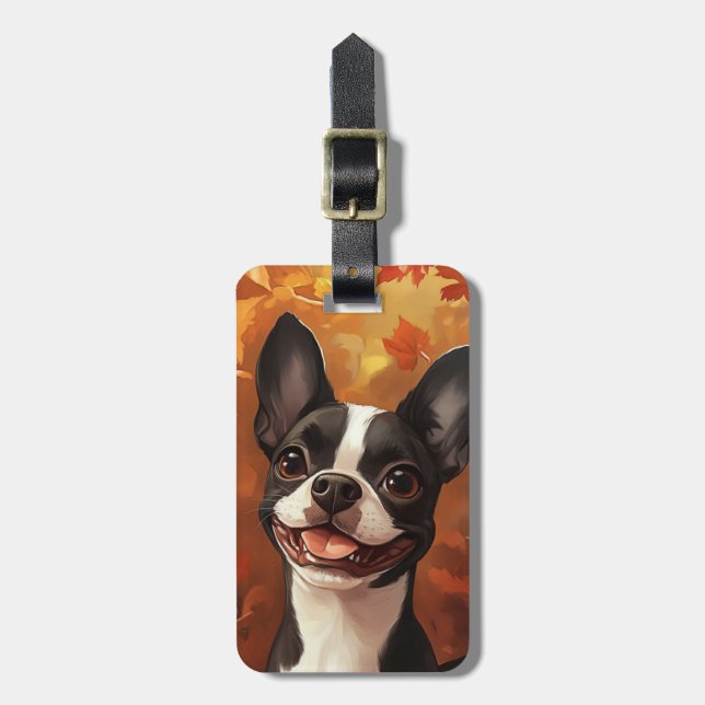 Étiquette À Bagage Étiquettes de bagages Boston Terrier (Devant Vertical)