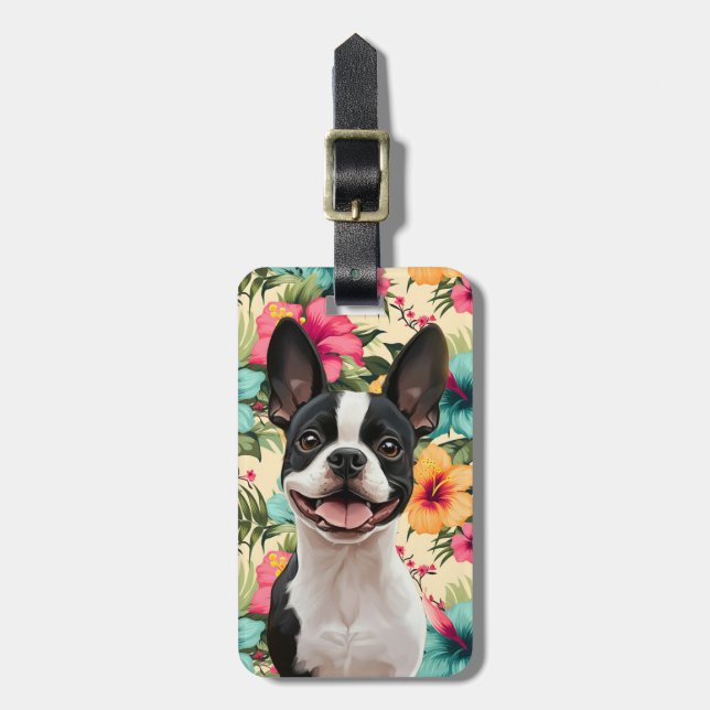 Étiquette À Bagage Étiquettes de bagages Boston Terrier (Devant Vertical)