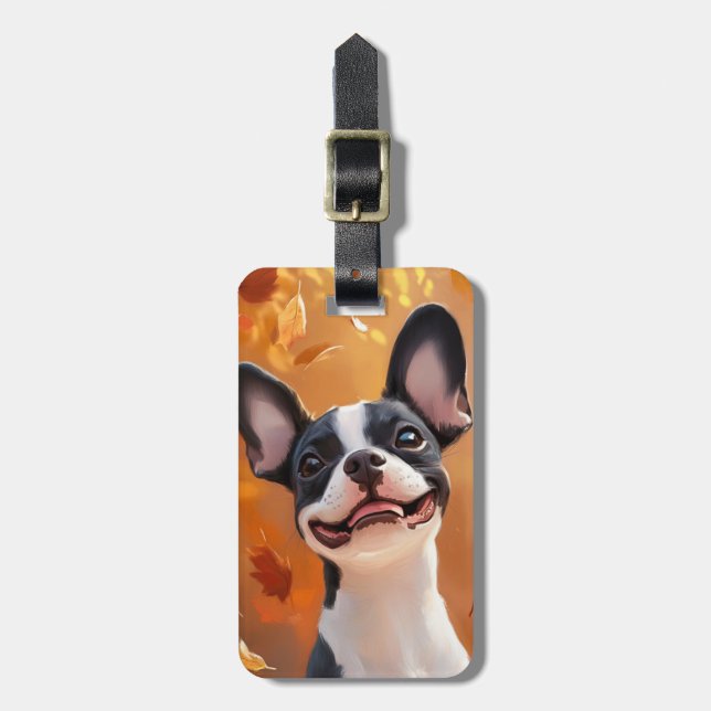 Étiquette À Bagage Étiquettes de bagages Boston Terrier (Devant Vertical)