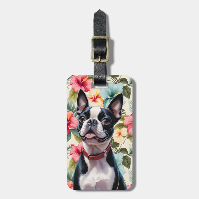 Étiquette À Bagage Étiquettes de bagages Boston Terrier (Devant Vertical)