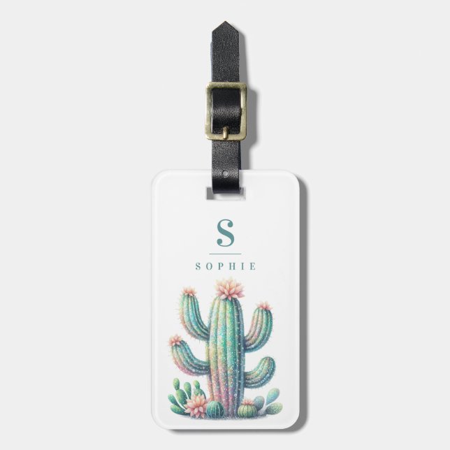 Étiquette À Bagage Étiquettes de bagages Cactus (Devant Vertical)
